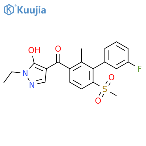 Methanone,(1-ethyl-5-hydroxy-1H-pyrazol-4-yl)[3'-fluoro-2-methyl-6-(methylsulfonyl)[1,1'-biphenyl]-3-yl]- structure
