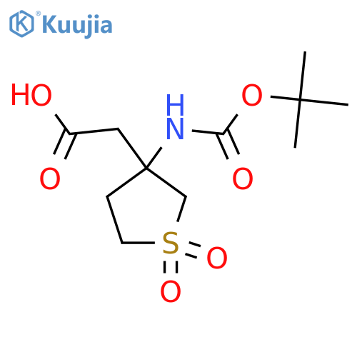 2-(3-{(tert-butoxy)carbonylamino}-1,1-dioxo-1lambda6-thiolan-3-yl)acetic acid structure