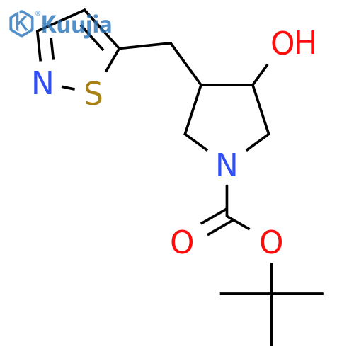 tert-butyl 3-hydroxy-4-(1,2-thiazol-5-yl)methylpyrrolidine-1-carboxylate structure