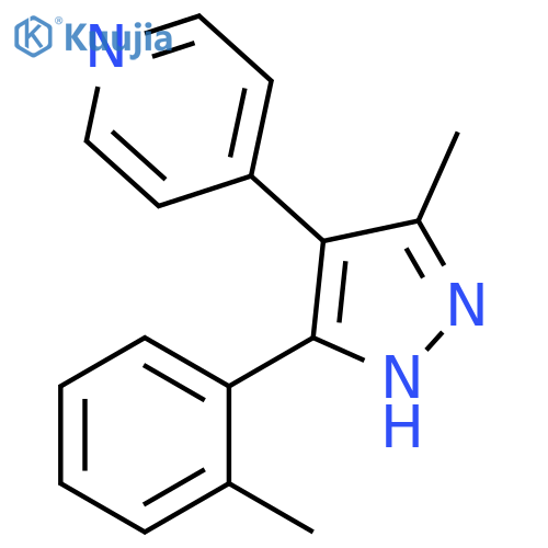 Pyridine, 4-[3-methyl-5-(2-methylphenyl)-1H-pyrazol-4-yl]- structure