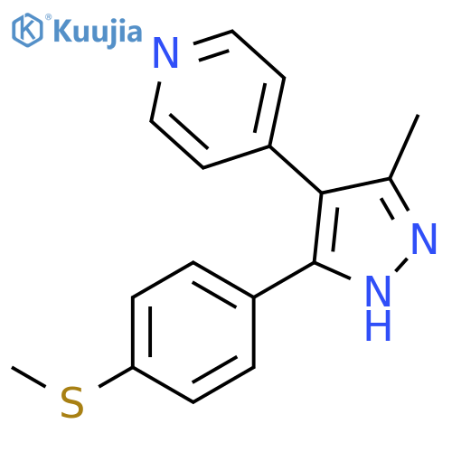 Pyridine, 4-[3-methyl-5-[4-(methylthio)phenyl]-1H-pyrazol-4-yl]- structure