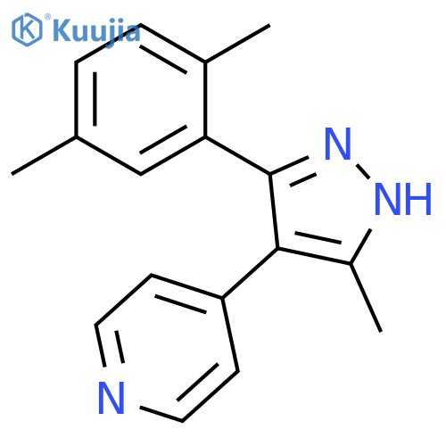Pyridine, 4-[3-(2,5-dimethylphenyl)-5-methyl-1H-pyrazol-4-yl]- structure