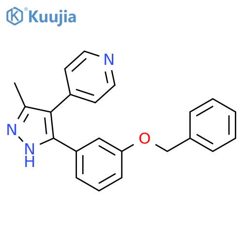 Pyridine, 4-[3-methyl-5-[3-(phenylmethoxy)phenyl]-1H-pyrazol-4-yl]- structure