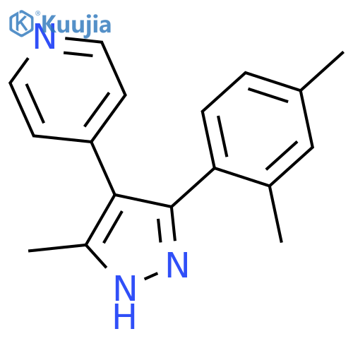 Pyridine, 4-[3-(2,4-dimethylphenyl)-5-methyl-1H-pyrazol-4-yl]- structure