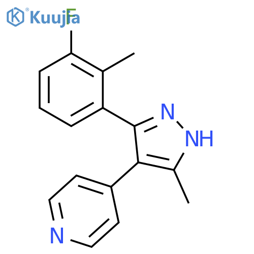 Pyridine, 4-[3-(3-fluoro-2-methylphenyl)-5-methyl-1H-pyrazol-4-yl]- structure