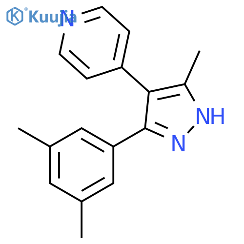 Pyridine, 4-[3-(3,5-dimethylphenyl)-5-methyl-1H-pyrazol-4-yl]- structure