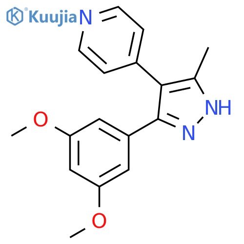 Pyridine, 4-[3-(3,5-dimethoxyphenyl)-5-methyl-1H-pyrazol-4-yl]- structure