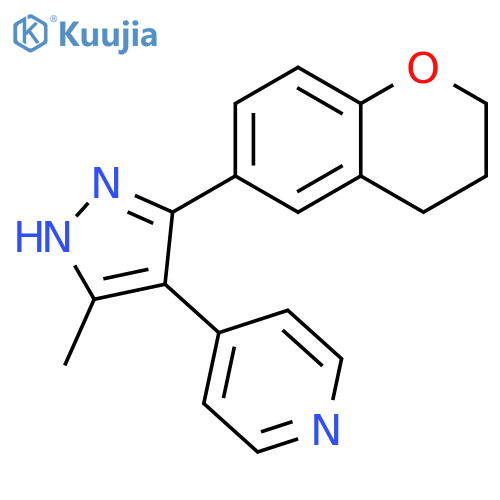 Pyridine,4-[3-(3,4-dihydro-2H-1-benzopyran-6-yl)-5-methyl-1H-pyrazol-4-yl]- structure