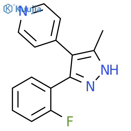 Pyridine, 4-[3-(2-fluorophenyl)-5-methyl-1H-pyrazol-4-yl]- structure