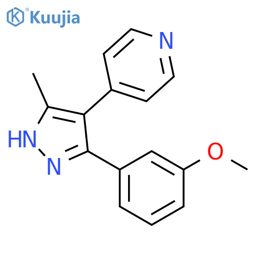Pyridine, 4-[3-(3-methoxyphenyl)-5-methyl-1H-pyrazol-4-yl]- structure