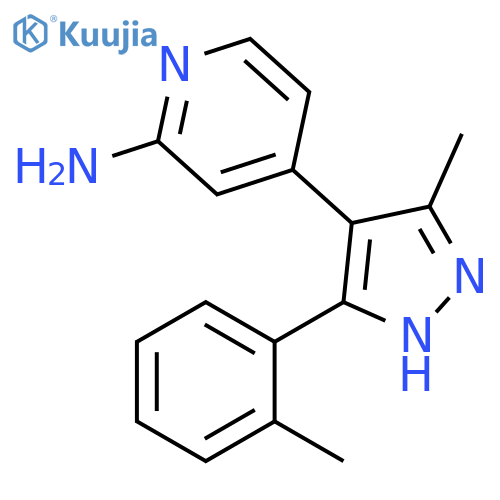 2-Pyridinamine, 4-[3-methyl-5-(2-methylphenyl)-1H-pyrazol-4-yl]- structure