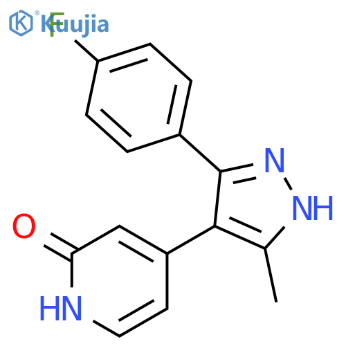 2(1H)-Pyridinone, 4-[3-(4-fluorophenyl)-5-methyl-1H-pyrazol-4-yl]- structure