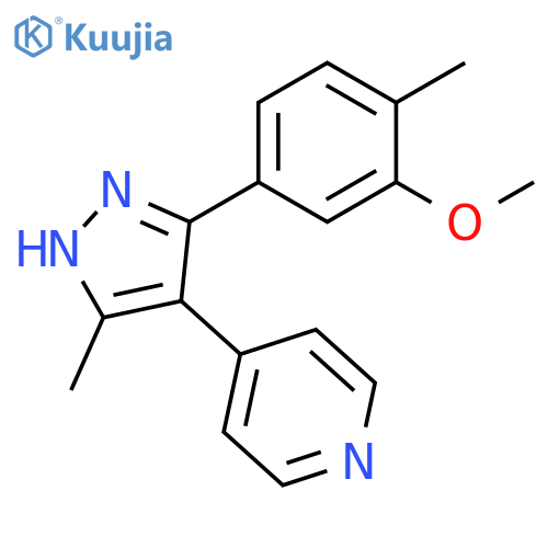Pyridine, 4-[3-(3-methoxy-4-methylphenyl)-5-methyl-1H-pyrazol-4-yl]- structure