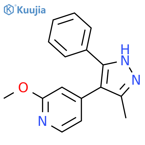 Pyridine, 2-methoxy-4-(3-methyl-5-phenyl-1H-pyrazol-4-yl)- structure
