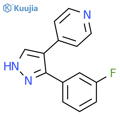 Pyridine, 4-[3-(3-fluorophenyl)-1H-pyrazol-4-yl]- structure