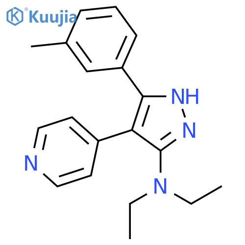 1H-Pyrazol-3-amine, N,N-diethyl-5-(3-methylphenyl)-4-(4-pyridinyl)- structure