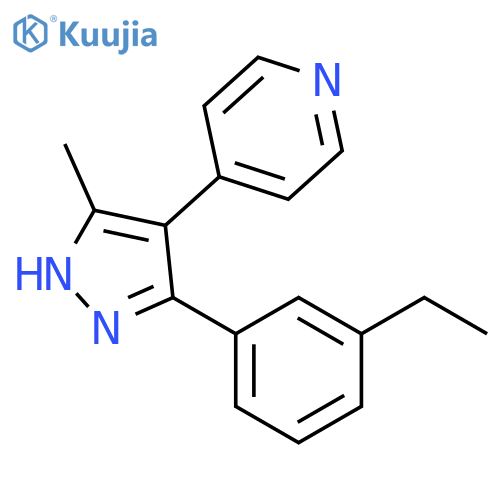 Pyridine, 4-[3-(3-ethylphenyl)-5-methyl-1H-pyrazol-4-yl]- structure
