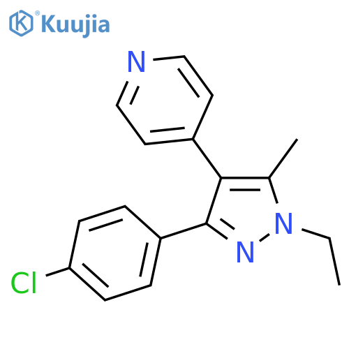 Pyridine, 4-[3-(4-chlorophenyl)-1-ethyl-5-methyl-1H-pyrazol-4-yl]- structure