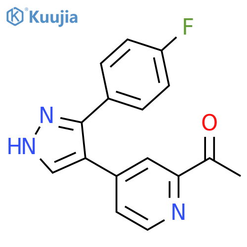 Ethanone, 1-[4-[3-(4-fluorophenyl)-1H-pyrazol-4-yl]-2-pyridinyl]- structure
