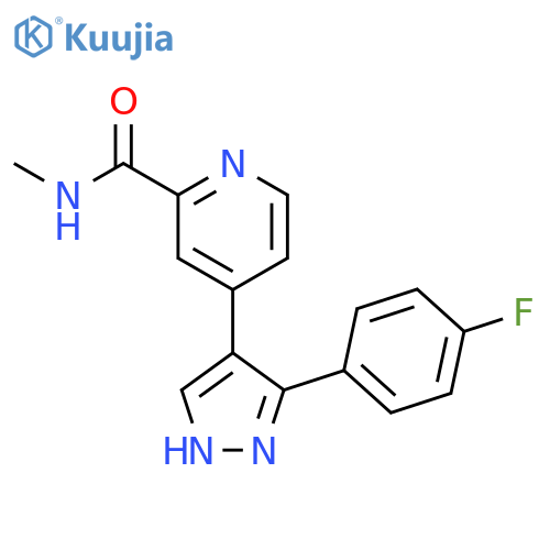 2-Pyridinecarboxamide,4-[3-(4-fluorophenyl)-1H-pyrazol-4-yl]-N-methyl- structure