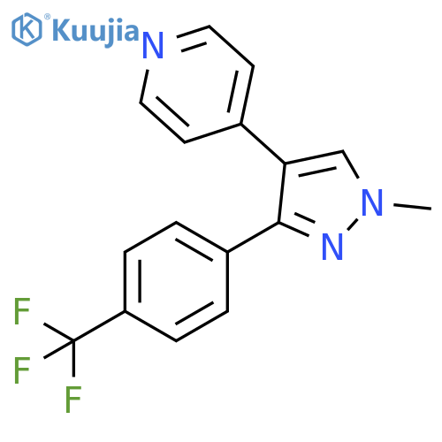 Pyridine, 4-[1-methyl-3-[4-(trifluoromethyl)phenyl]-1H-pyrazol-4-yl]- structure