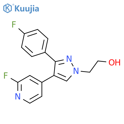 1H-Pyrazole-1-ethanol, 3-(4-fluorophenyl)-4-(2-fluoro-4-pyridinyl)- structure