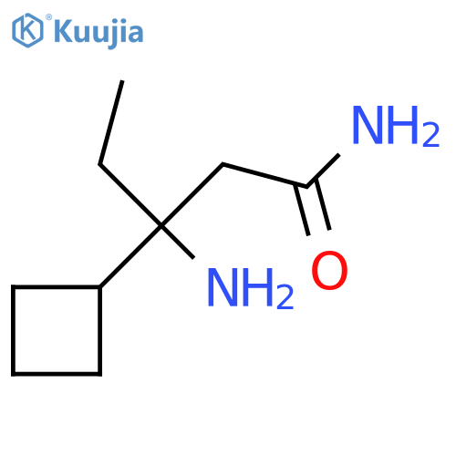3-amino-3-cyclobutylpentanamide structure