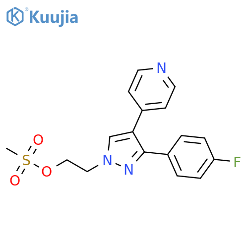 1H-Pyrazole-1-ethanol, 3-(4-fluorophenyl)-4-(4-pyridinyl)-,methanesulfonate (ester) structure