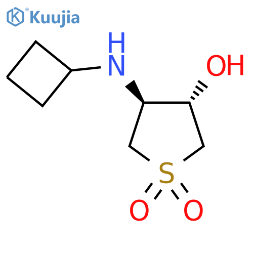trans-3-(cyclobutylamino)-4-hydroxy-1lambda6-thiolane-1,1-dione structure