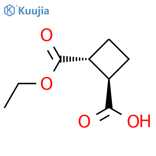 (1R,2R)-2-ethoxycarbonylcyclobutanecarboxylic acid structure