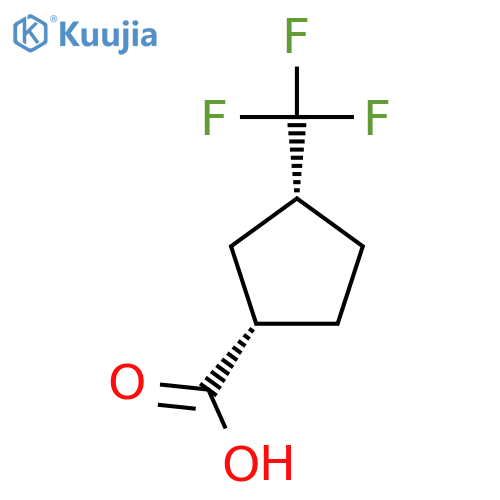 (1S,3R)-3-(trifluoromethyl)cyclopentane-1-carboxylic acid structure