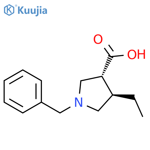 (3R,4R)-1-benzyl-4-ethylpyrrolidine-3-carboxylic acid structure