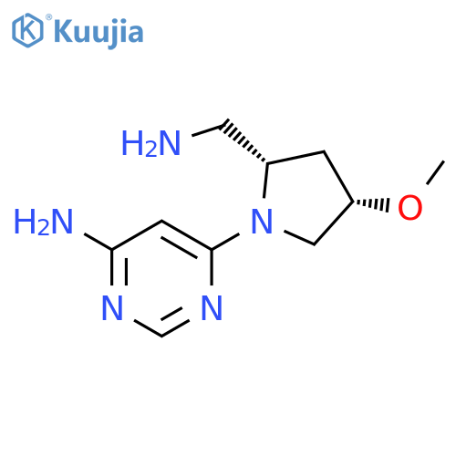 4-Pyrimidinamine, 6-[(2S,4S)-2-(aminomethyl)-4-methoxy-1-pyrrolidinyl]- structure