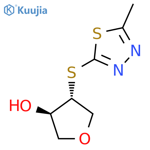 (3R,4R)-4-[(5-Methyl-1,3,4-thiadiazol-2-yl)sulfanyl]oxolan-3-ol structure