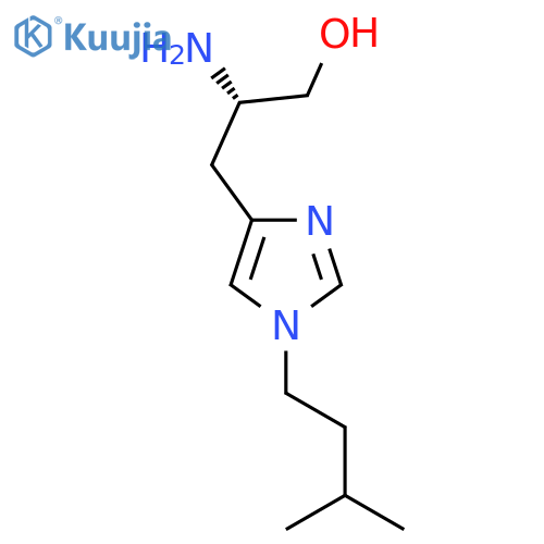 (2S)-2-amino-3-1-(3-methylbutyl)-1H-imidazol-4-ylpropan-1-ol structure