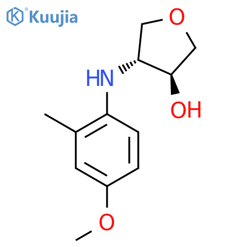 trans-4-(4-methoxy-2-methylphenyl)aminooxolan-3-ol structure