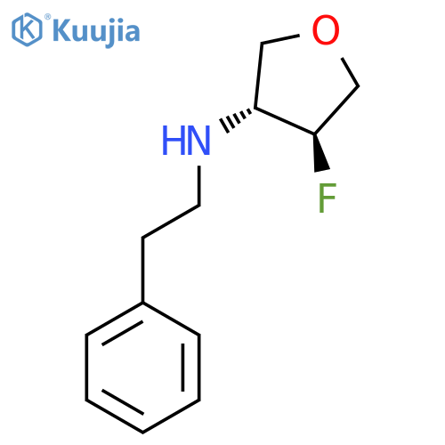 (3R,4S)-4-Fluoro-N-(2-phenylethyl)oxolan-3-amine structure