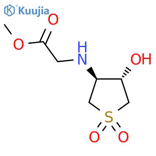 rac-methyl 2-{(3R,4R)-4-hydroxy-1,1-dioxo-1lambda6-thiolan-3-ylamino}acetate structure