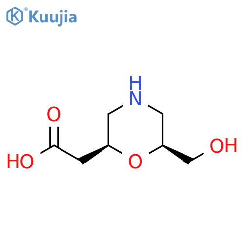 rac-2-[(2R,6R)-6-(hydroxymethyl)morpholin-2-yl]acetic acid structure