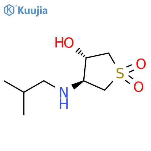 trans-3-hydroxy-4-[(2-methylpropyl)amino]-1lambda6-thiolane-1,1-dione structure