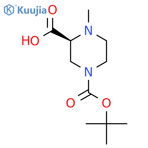 (3S)-4-Methyl-piperazine-1,3-dicarboxylic acid 1-tert-butyl ester structure