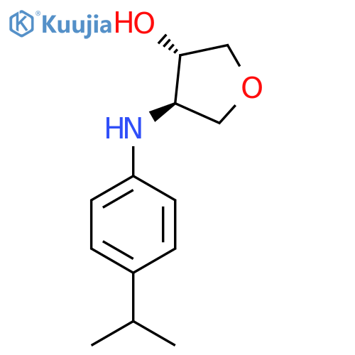 trans-4-{4-(propan-2-yl)phenylamino}oxolan-3-ol structure