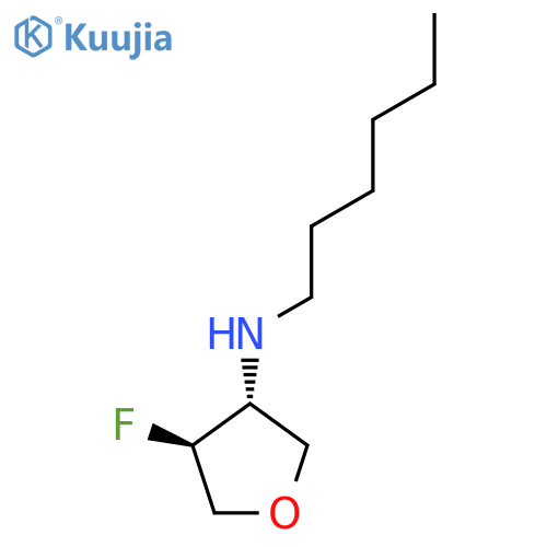(3R,4S)-4-Fluoro-N-hexyloxolan-3-amine structure