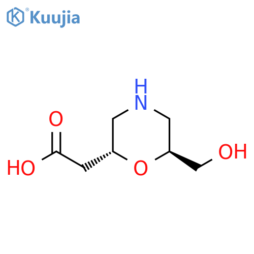 rac-2-[(2R,6S)-6-(hydroxymethyl)morpholin-2-yl]acetic acid structure