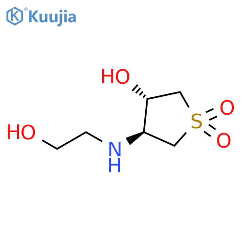 trans-3-hydroxy-4-(2-hydroxyethyl)amino-1lambda6-thiolane-1,1-dione structure
