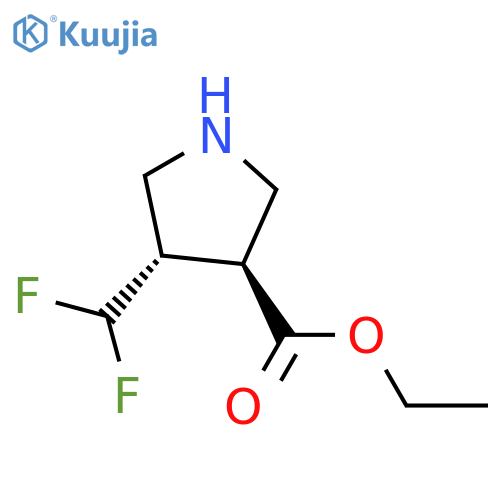 ethyl (3S,4S)-4-(difluoromethyl)pyrrolidine-3-carboxylate structure