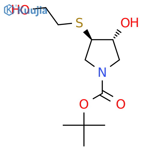 Tert-butyl (3R,4R)-3-hydroxy-4-[(2-hydroxyethyl)sulfanyl]pyrrolidine-1-carboxylate structure
