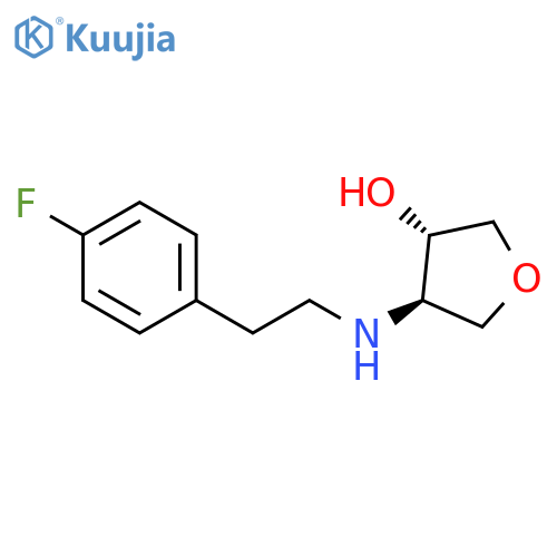 trans-4-{2-(4-fluorophenyl)ethylamino}oxolan-3-ol structure