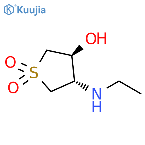 trans-3-(ethylamino)-4-hydroxy-1lambda6-thiolane-1,1-dione structure