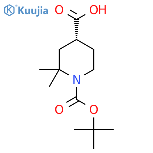 (4R)-1-tert-butoxycarbonyl-2,2-dimethyl-piperidine-4-carboxylic acid structure